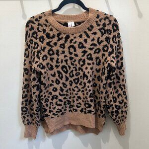 Joyspun Oversized Cheetah Fuzzy Sweater